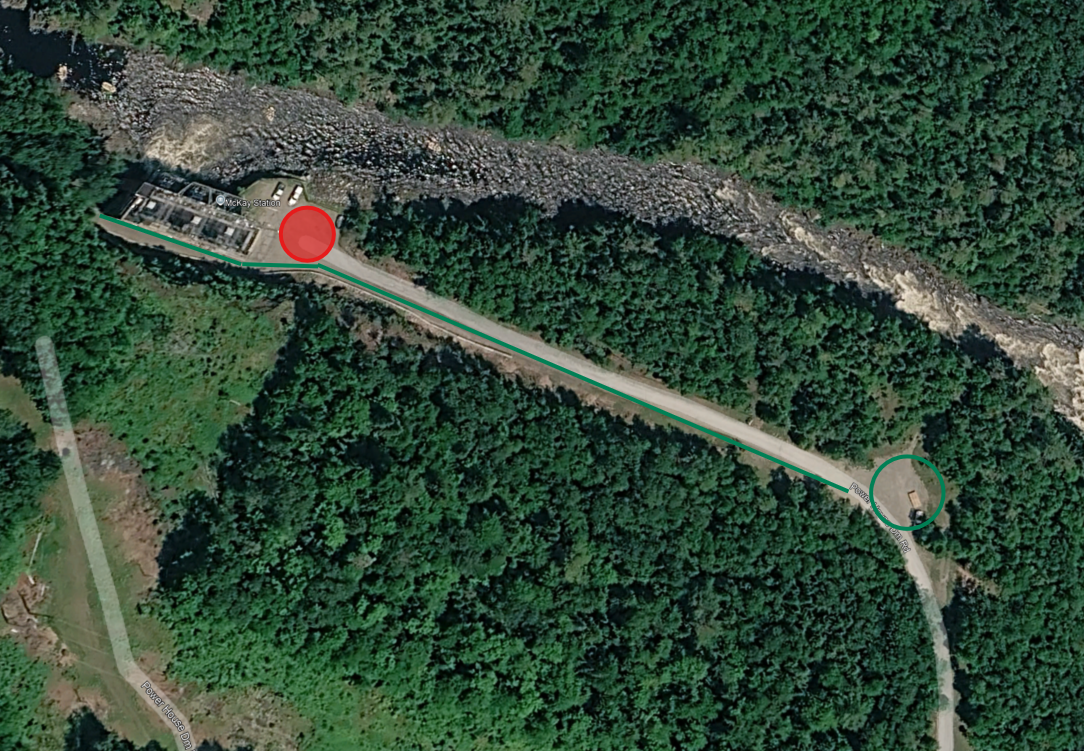 An image showing the proper path to the rafting put-in.